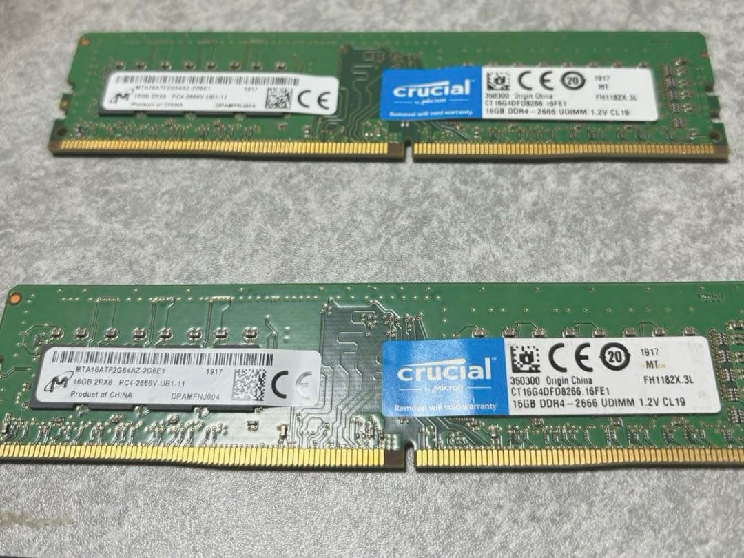 【Micron】デスクトップ メモリ DDR4 16GB 2666 ジャンク
