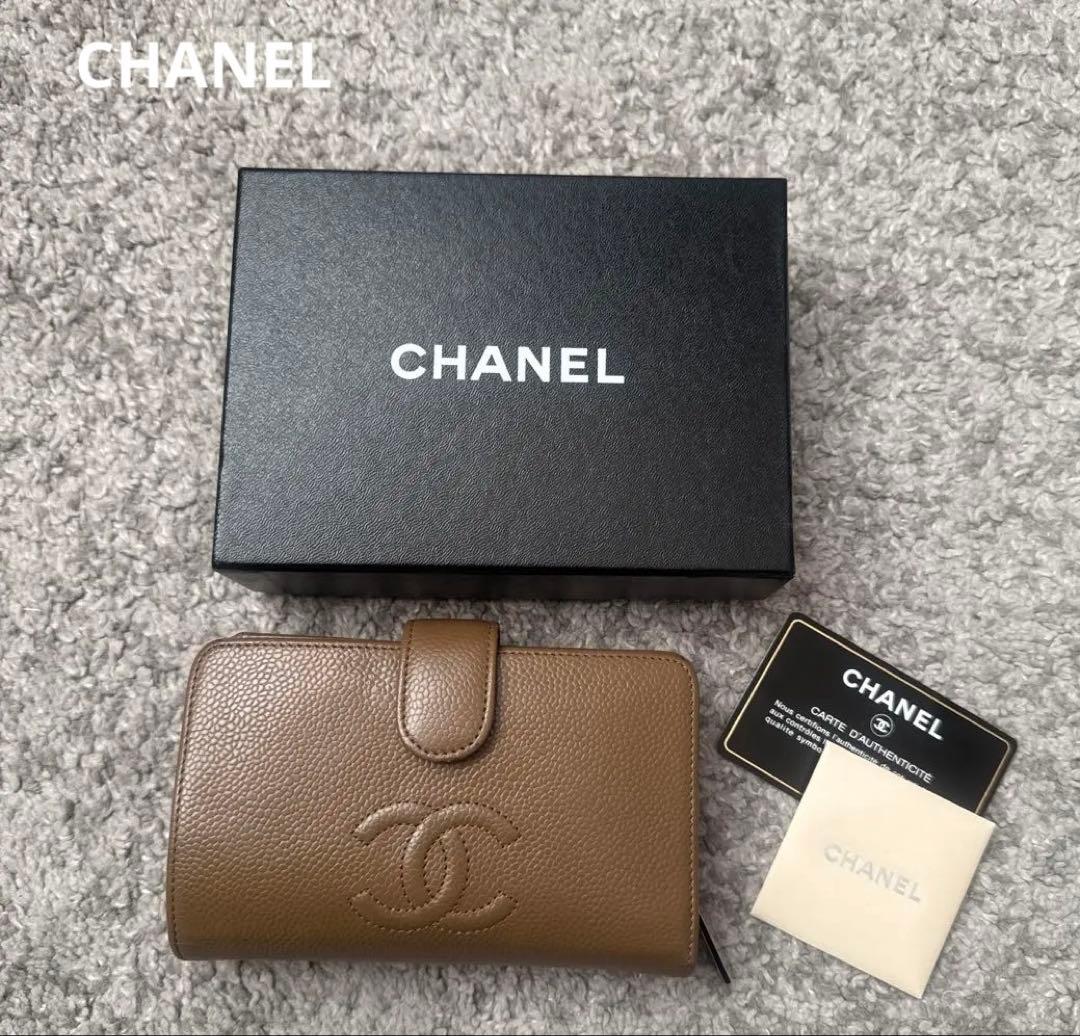 【訳あり】ファスナー壊れ　CHANEL シャネル　財布　キャビアスキン