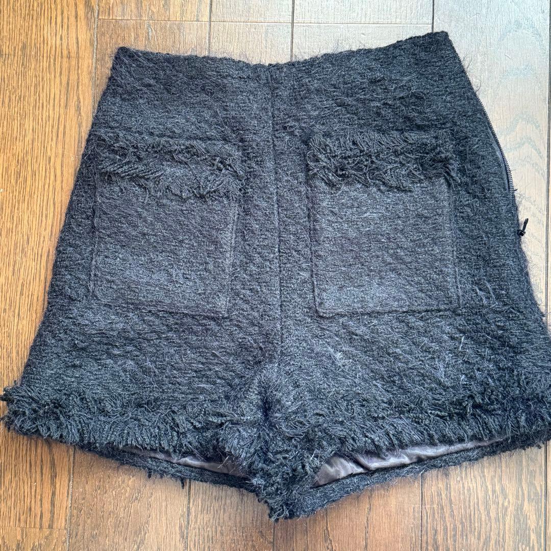 SLY FLUFFY TWEED ショートパンツ　黒