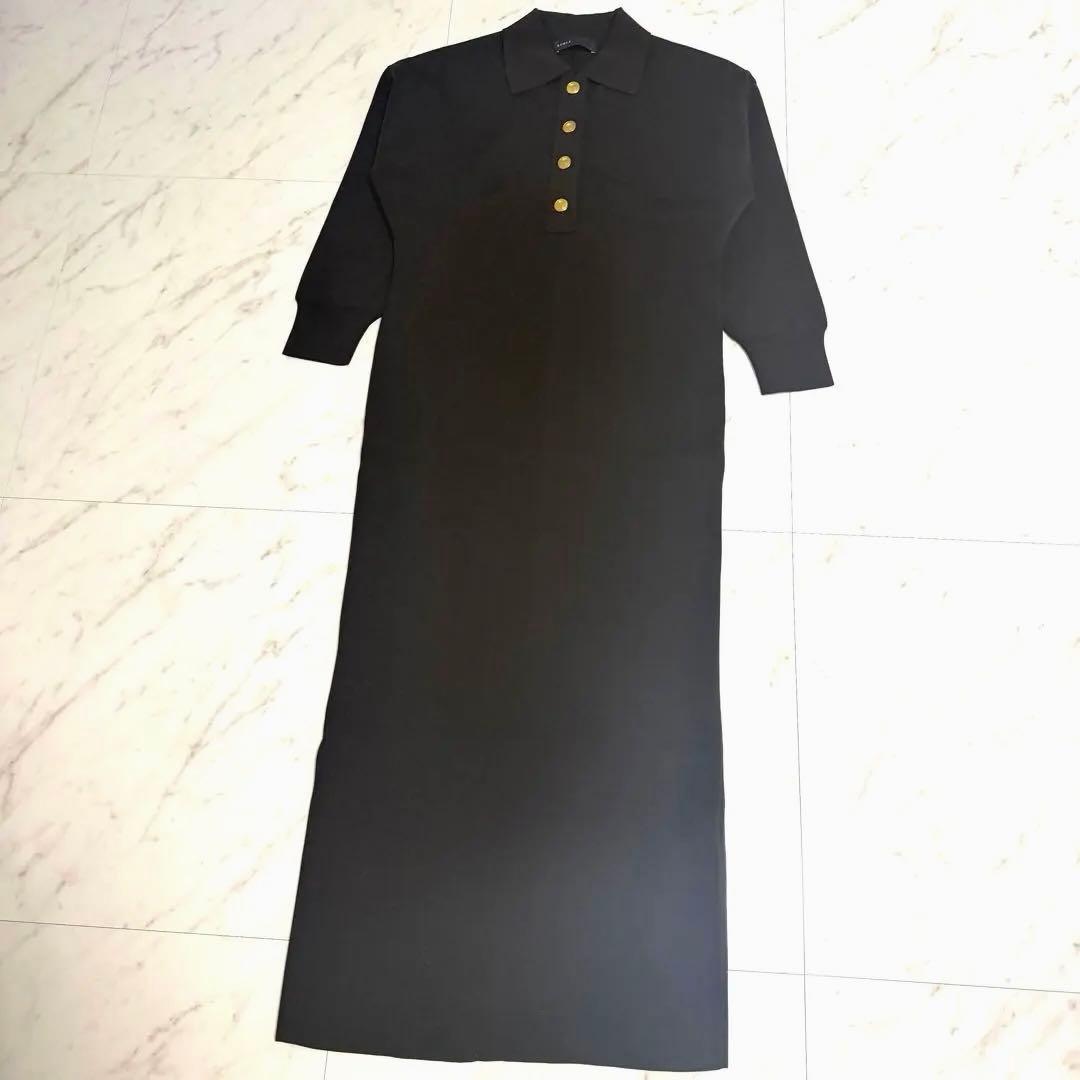 【未使用】2025✨️ノーブル ポロシャツ ニット ワンピース 美ライン ブラウン