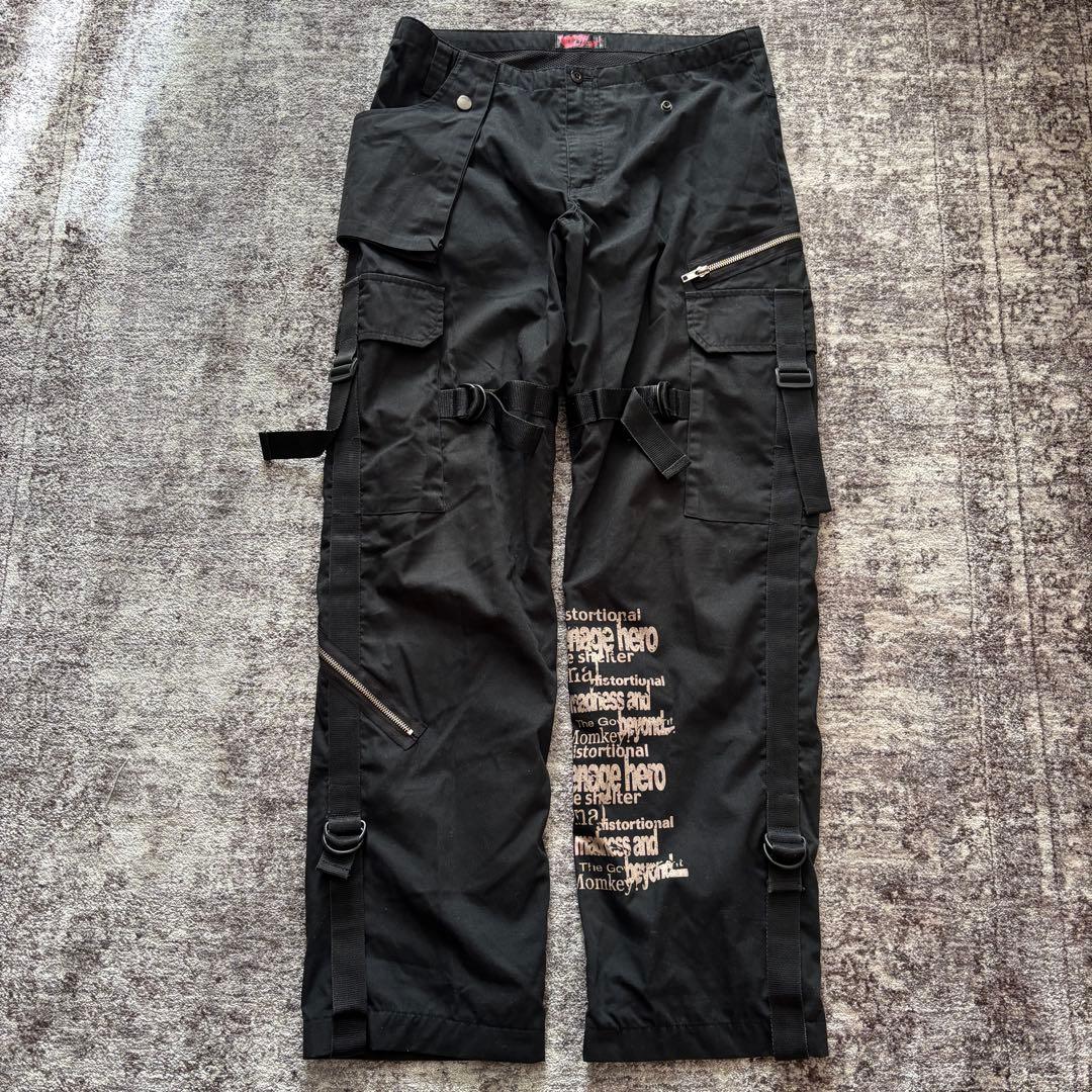 00s archive ボンテージ カーゴパンツ 英字 お兄系 変形 ギミック