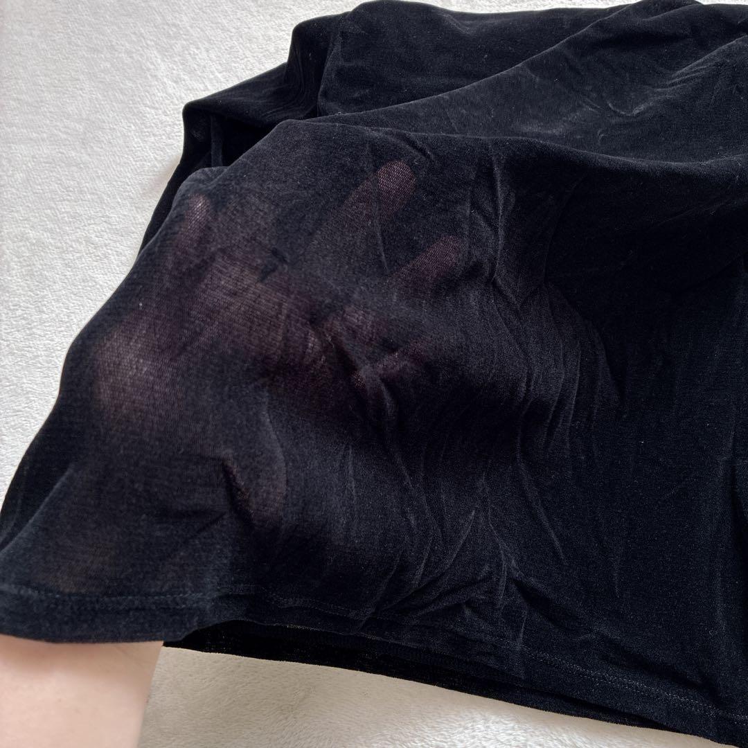 FRAY I.D アシメデコルテフロッキーチュールトップス　ブラック