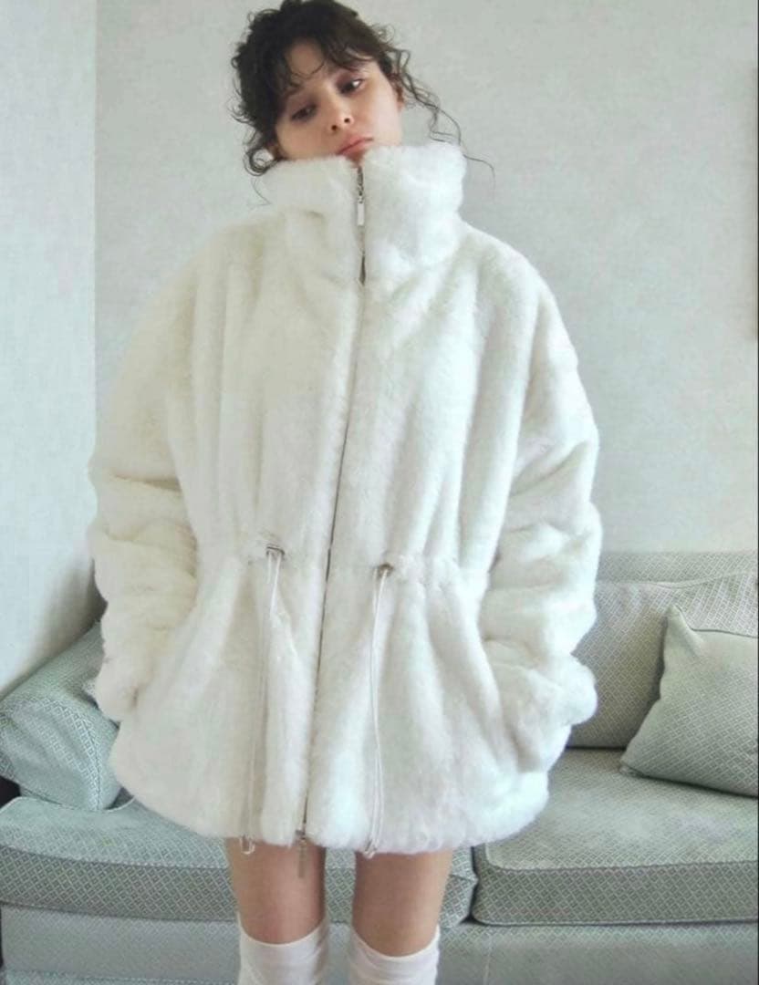 ジャケット・アウター pellicule plump fur zip coat
