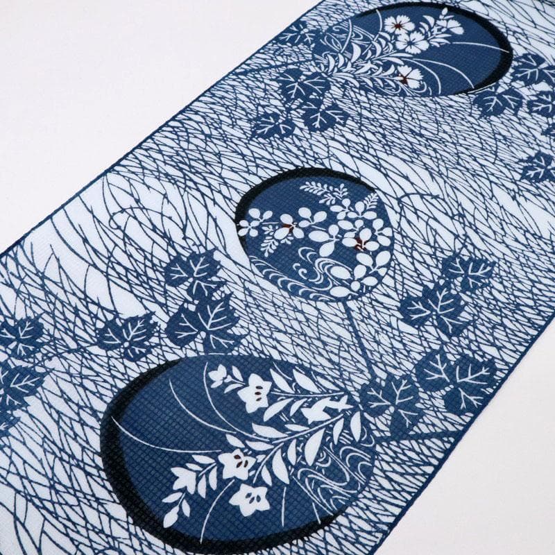 《いー★ハイブリ仕立て＋竺仙浴衣『綿紅梅』小紋■団扇秋草◆反25-16