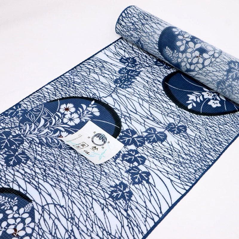 《いー★ハイブリ仕立て＋竺仙浴衣『綿紅梅』小紋■団扇秋草◆反25-16