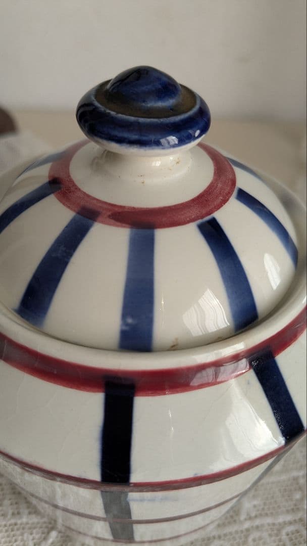 クレイユモントロー HBCM バスク柄 Bearn シュガーポット フランス