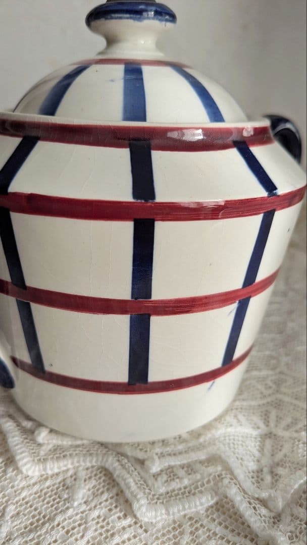 クレイユモントロー HBCM バスク柄 Bearn シュガーポット フランス