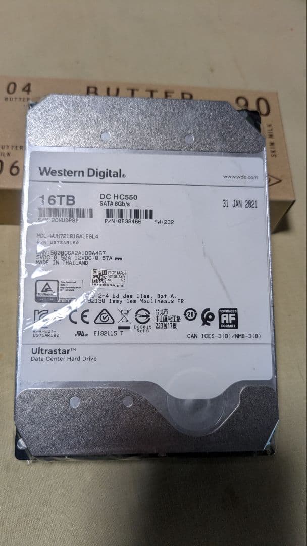 外付けハードディスク・ドライブ Western Digital DC HC550 16TB HDD