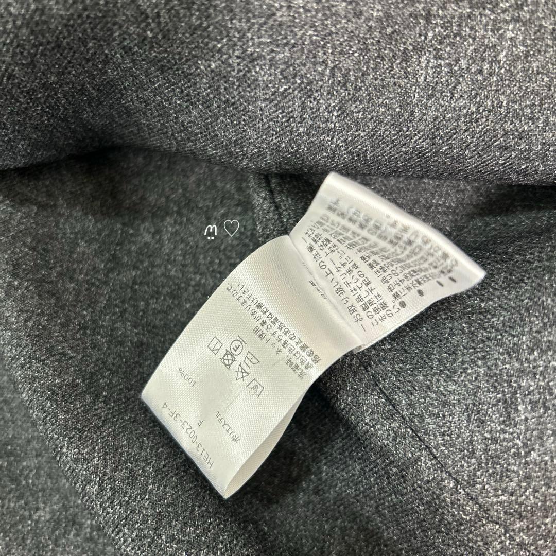 Heveヘイヴ　シャーリングペプラムブラウス　長袖　Fフリーサイズ　チャコール