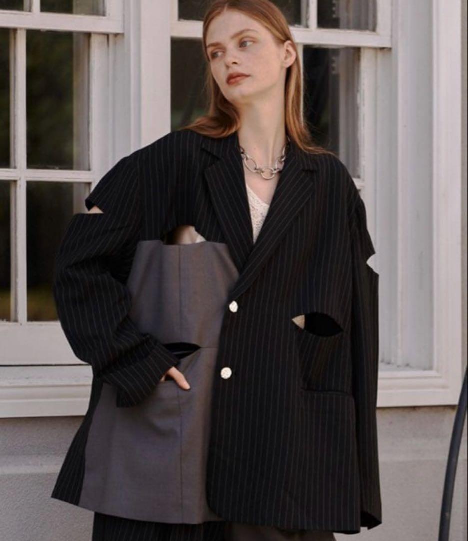 限定　seyto / ブロッキングカットアウトセミダブルテーラードジャケット