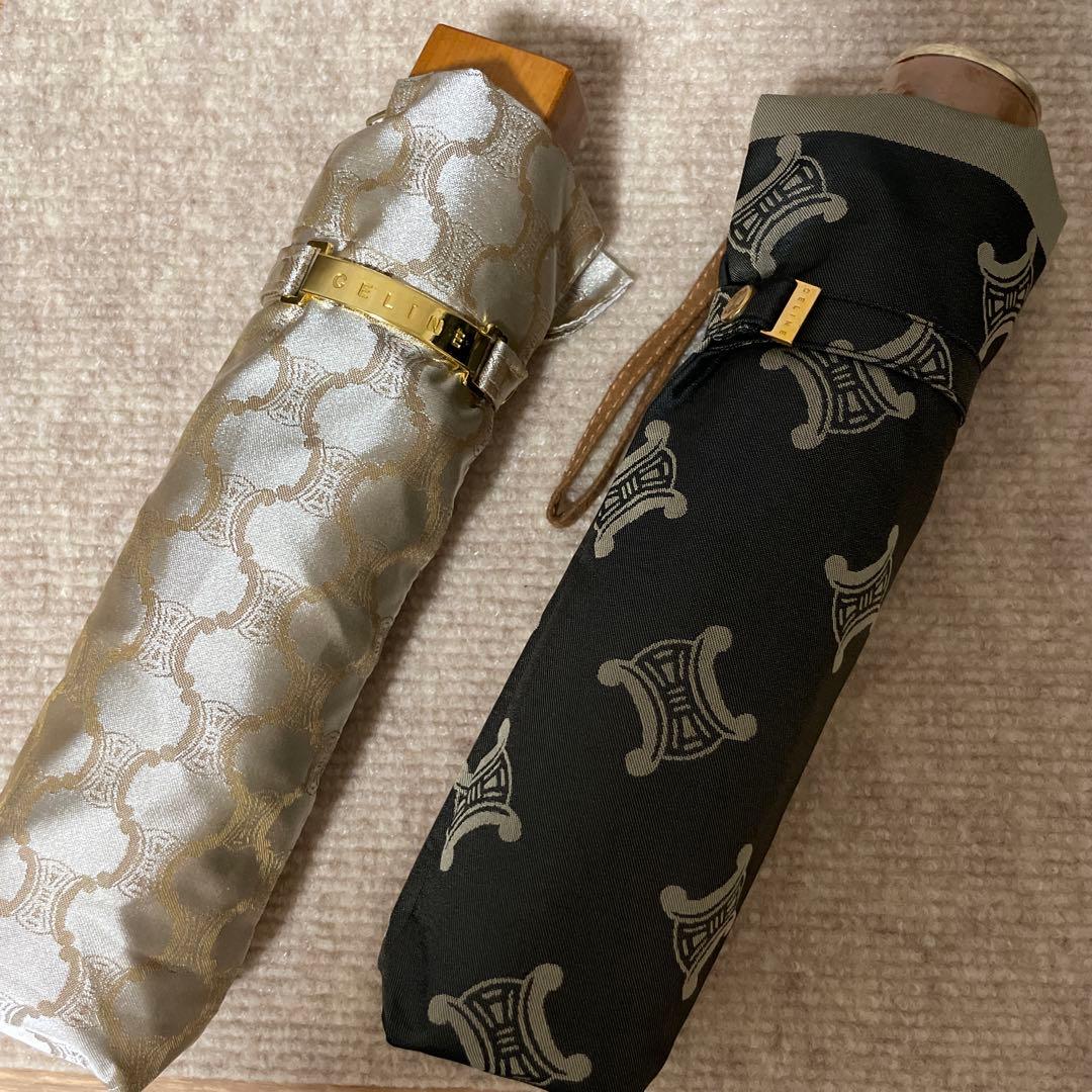 新品未使用品　CELINE トリオンフ柄　マカダム柄　折り畳み傘