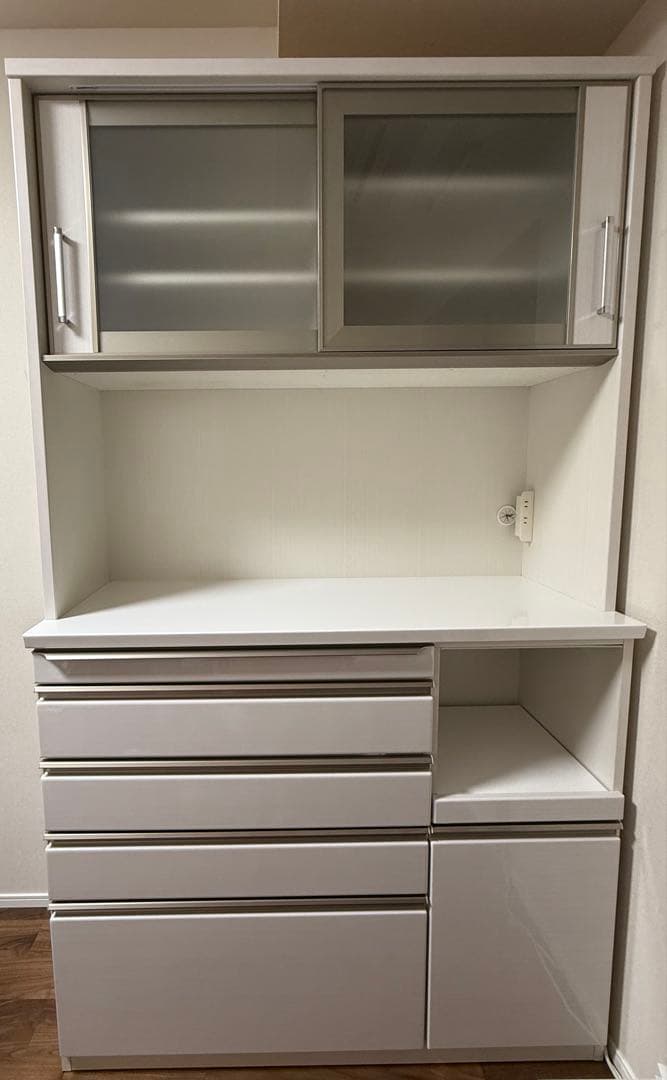 【値引き】ホワイト 大型キッチン収納 ダイニングボード 120 かねたや家具