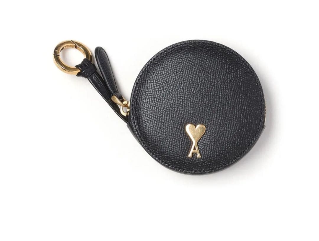 新品未使用AMI PARIS ラウンド 小銭入れ アミパリス ブラック ゴールド