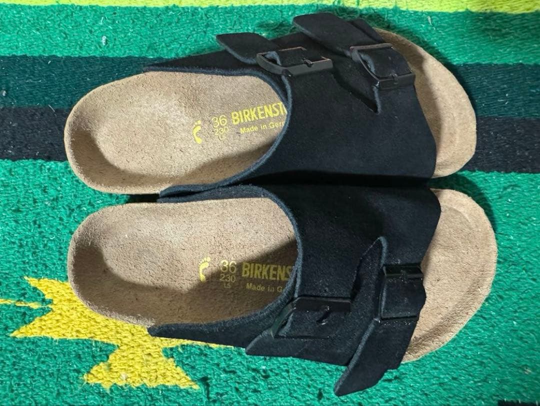 未使用 ビルケン チューリッヒ スエード ブラック ナロー 23cm