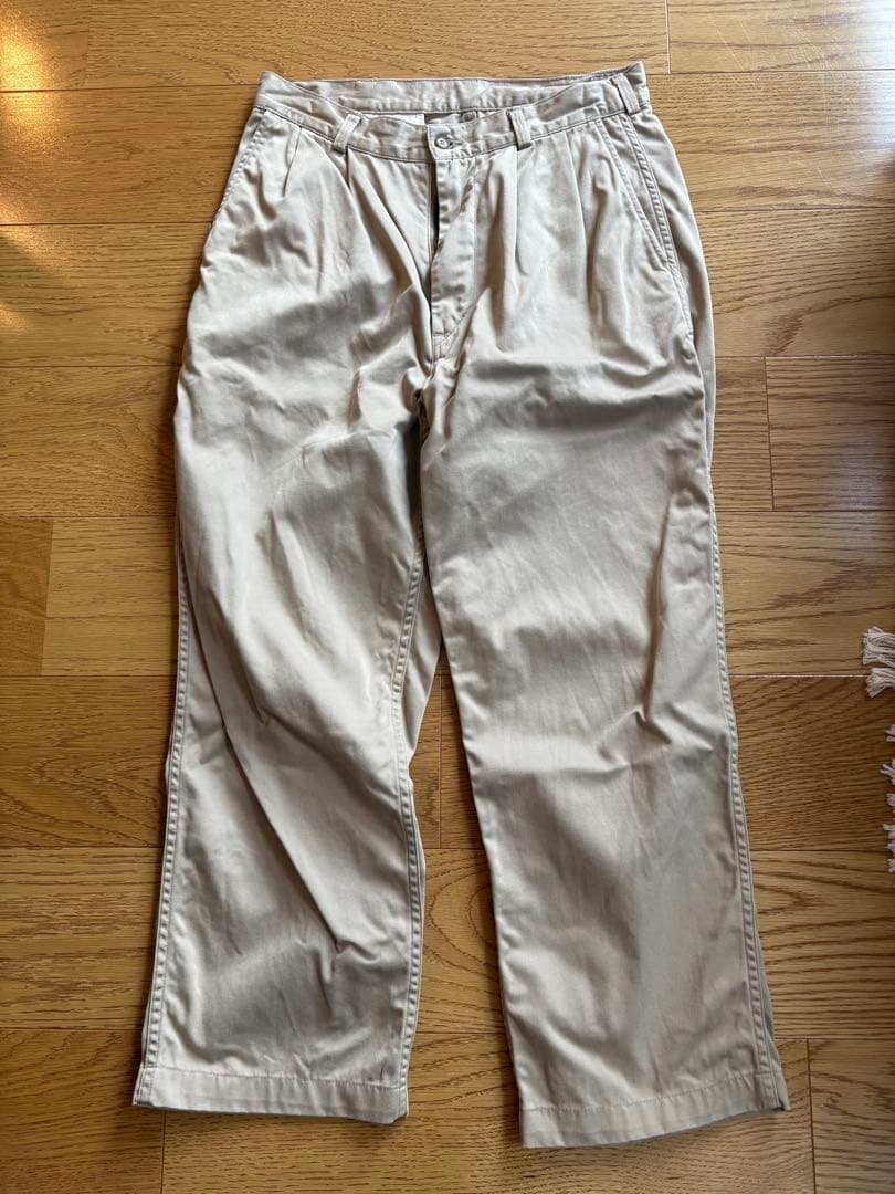 オアスロウ　orslow ツータックワイドトラウザー