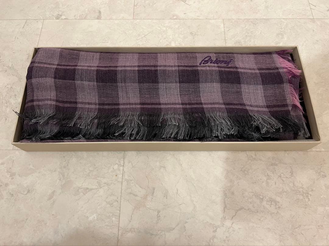 Briory 紫系チェックストール