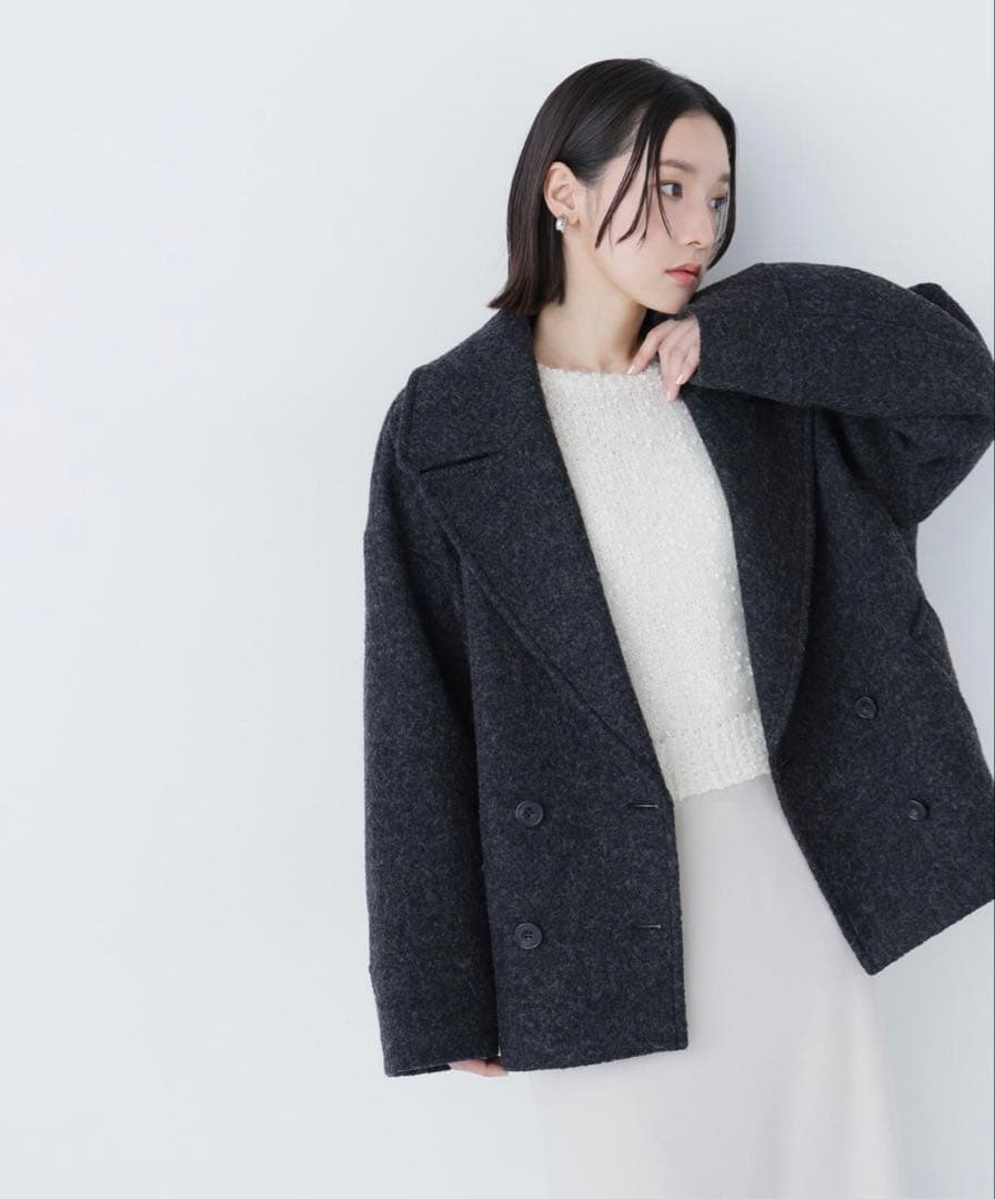 NATURAL BEAUTY BASIC ウーリーフォルムハーフコート