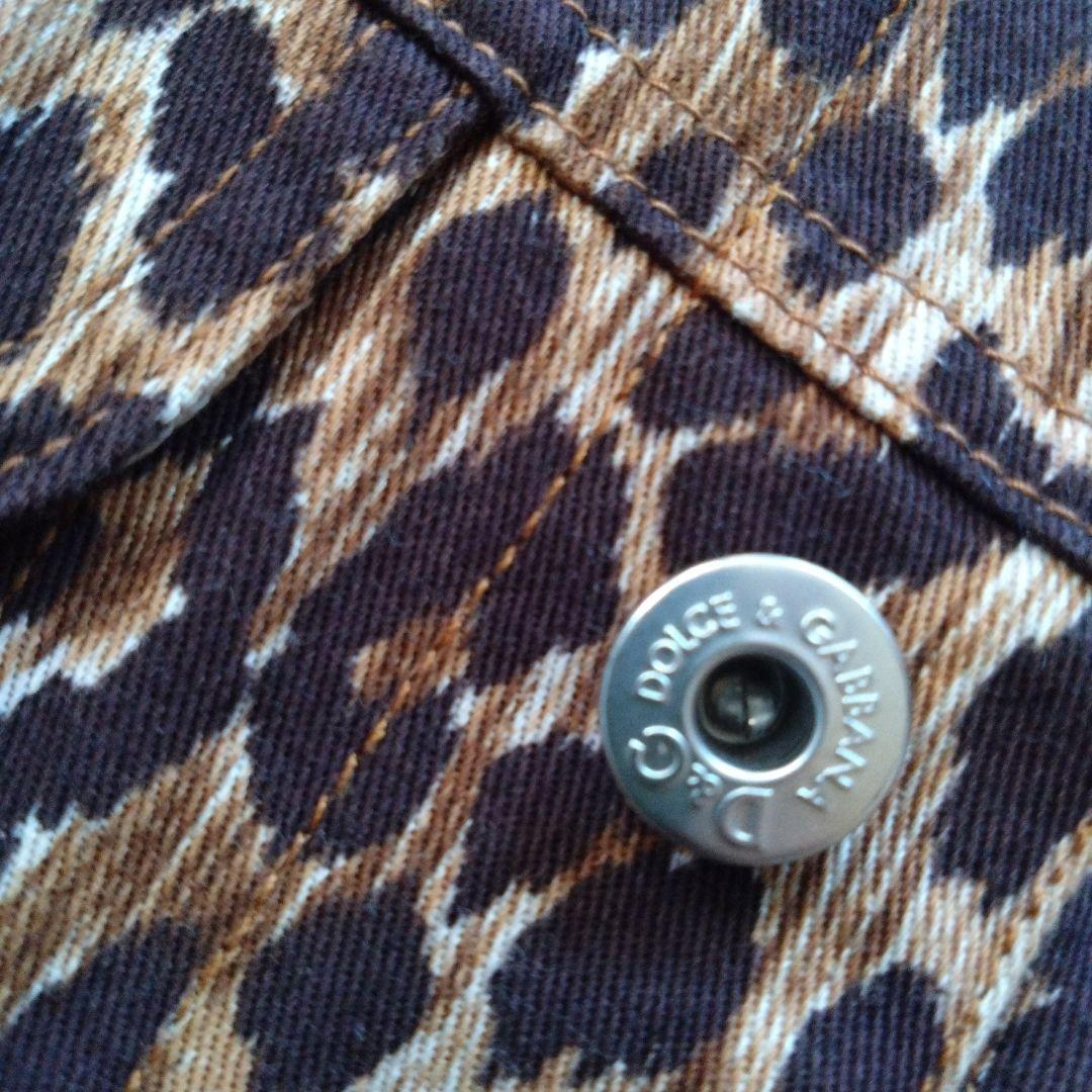 D&G ドルガバ ヒョウ柄 デニム　ジャケット Gジャン XS　ロゴ