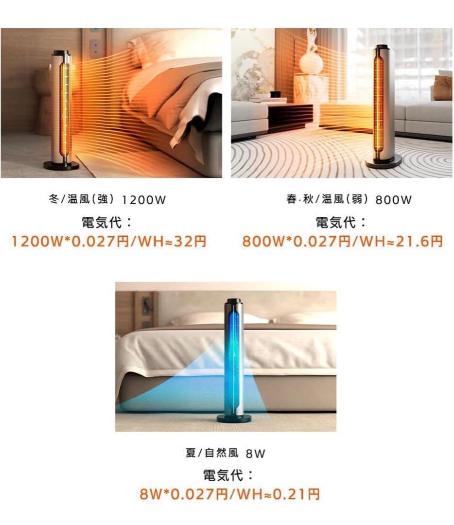 セラミックヒーター 速暖ヒーター【a2秒瞬間加熱 ECO省エネ 冷暖兼用