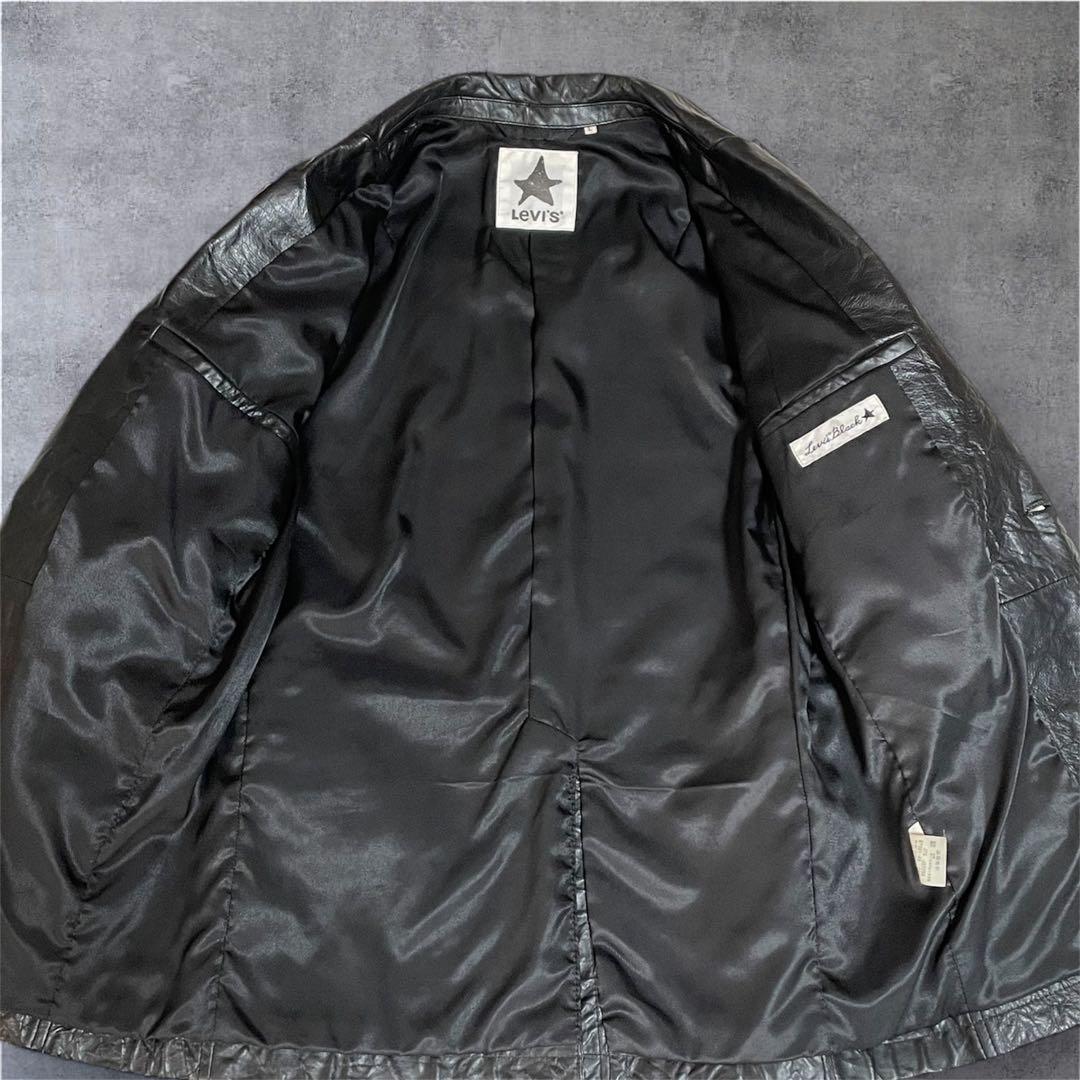 Levi's リーバイス レザーテーラードジャケット シワ加工 本革 L