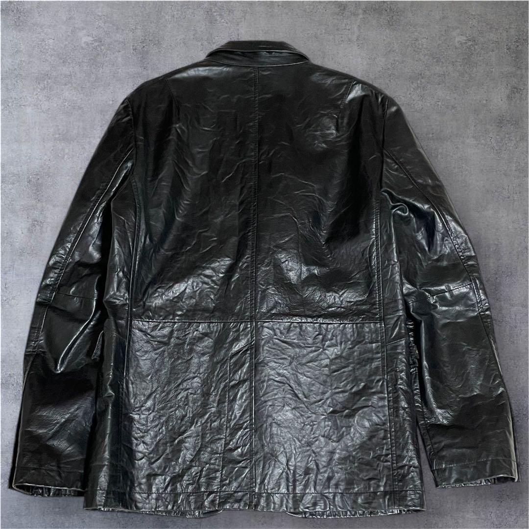 Levi's リーバイス レザーテーラードジャケット シワ加工 本革 L