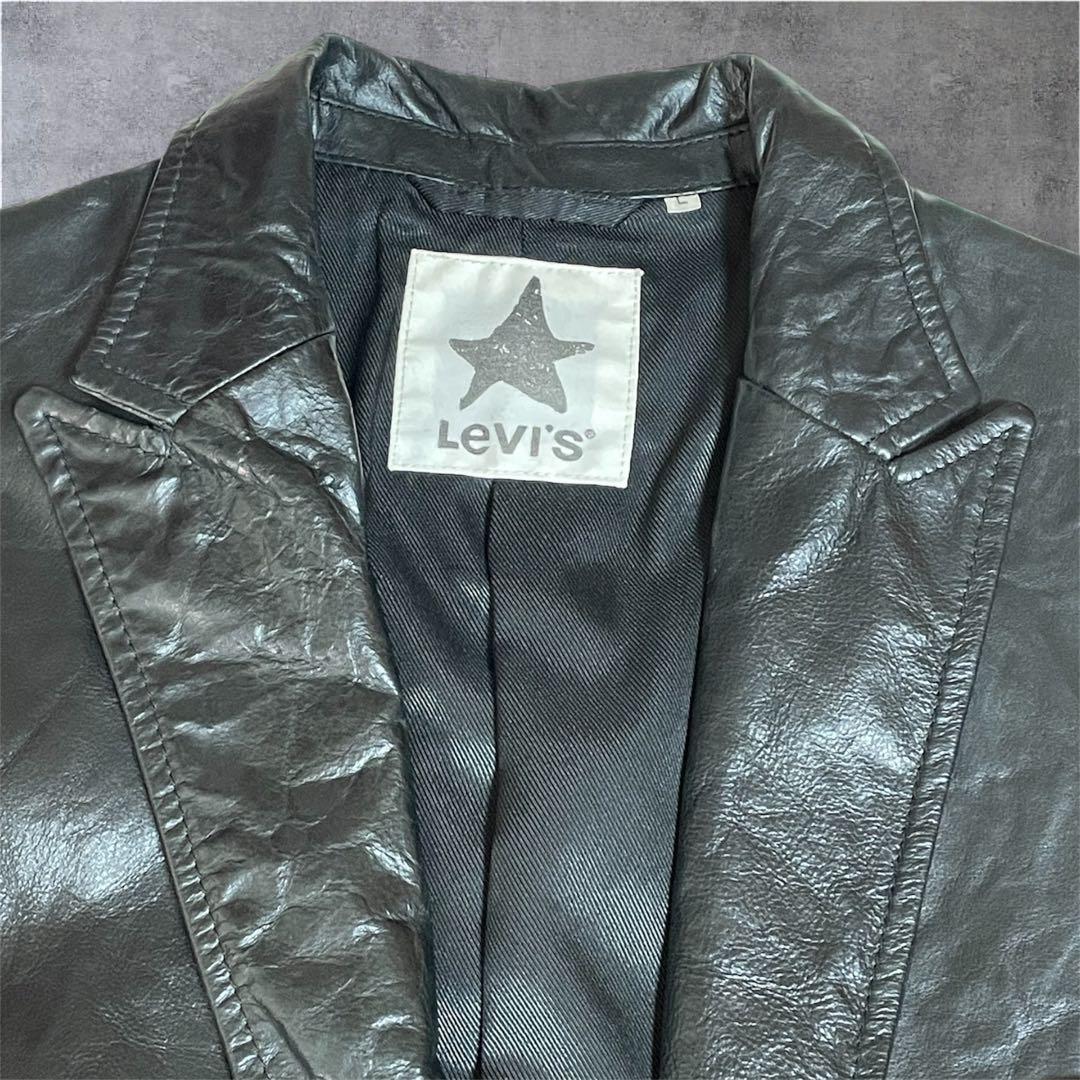 Levi's リーバイス レザーテーラードジャケット シワ加工 本革 L