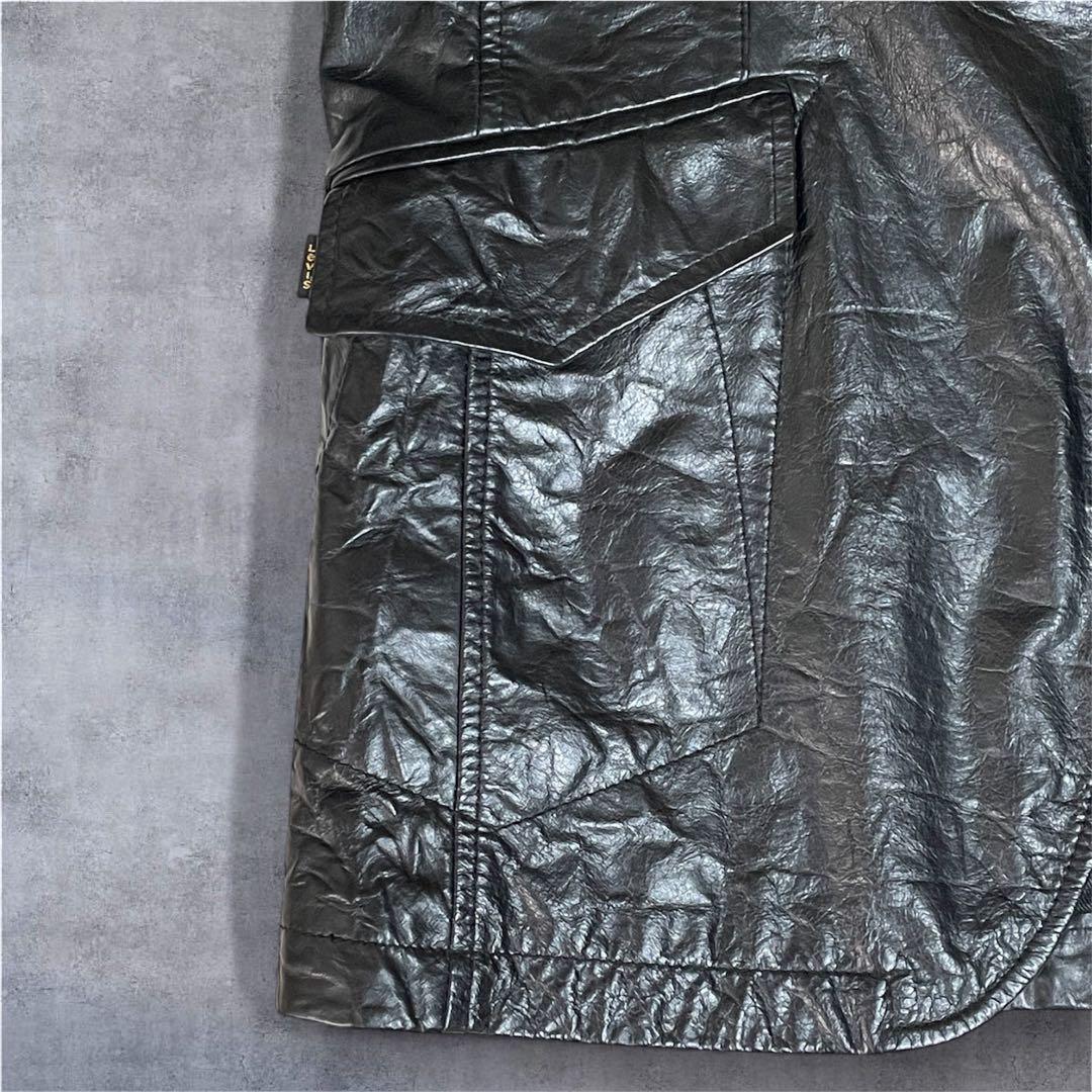 Levi's リーバイス レザーテーラードジャケット シワ加工 本革 L