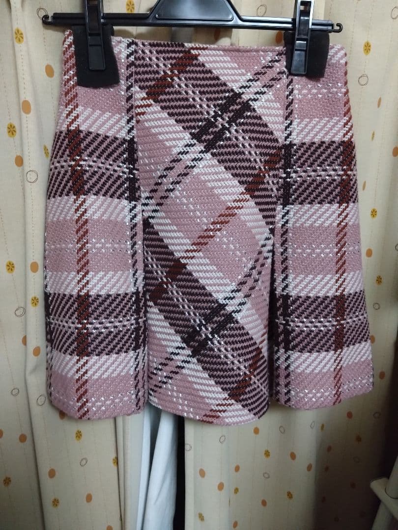 SNIDEL ロービングチェックミニスカート　PNK