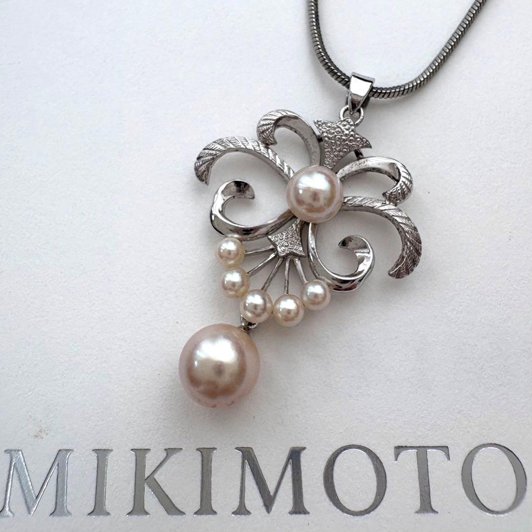 極美品 ミキモト アコヤ本真珠ベビーパールペンダントトップ シルバー
