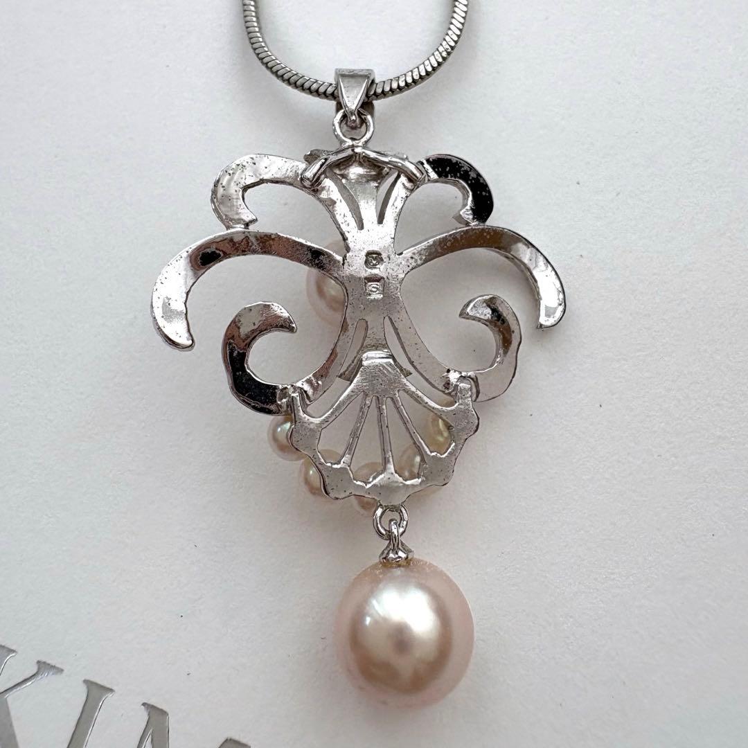 極美品 ミキモト アコヤ本真珠ベビーパールペンダントトップ シルバー