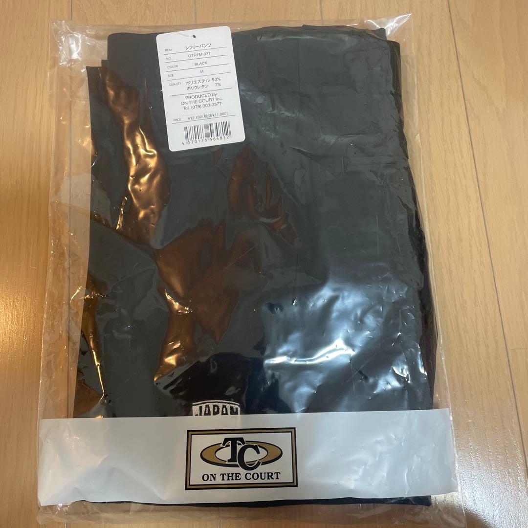 ON THE COURT レフリーパンツ M ブラック ベルトレスタイプ