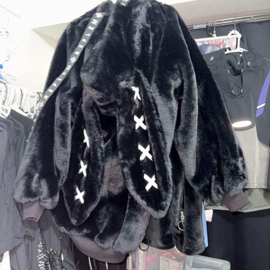 レフレム ファーパーカー ブルゾン うさ耳 ブラック　reflem