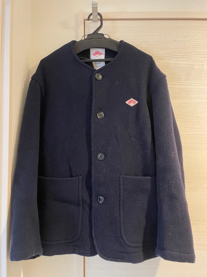 Danton メンズ ノーカラーコート