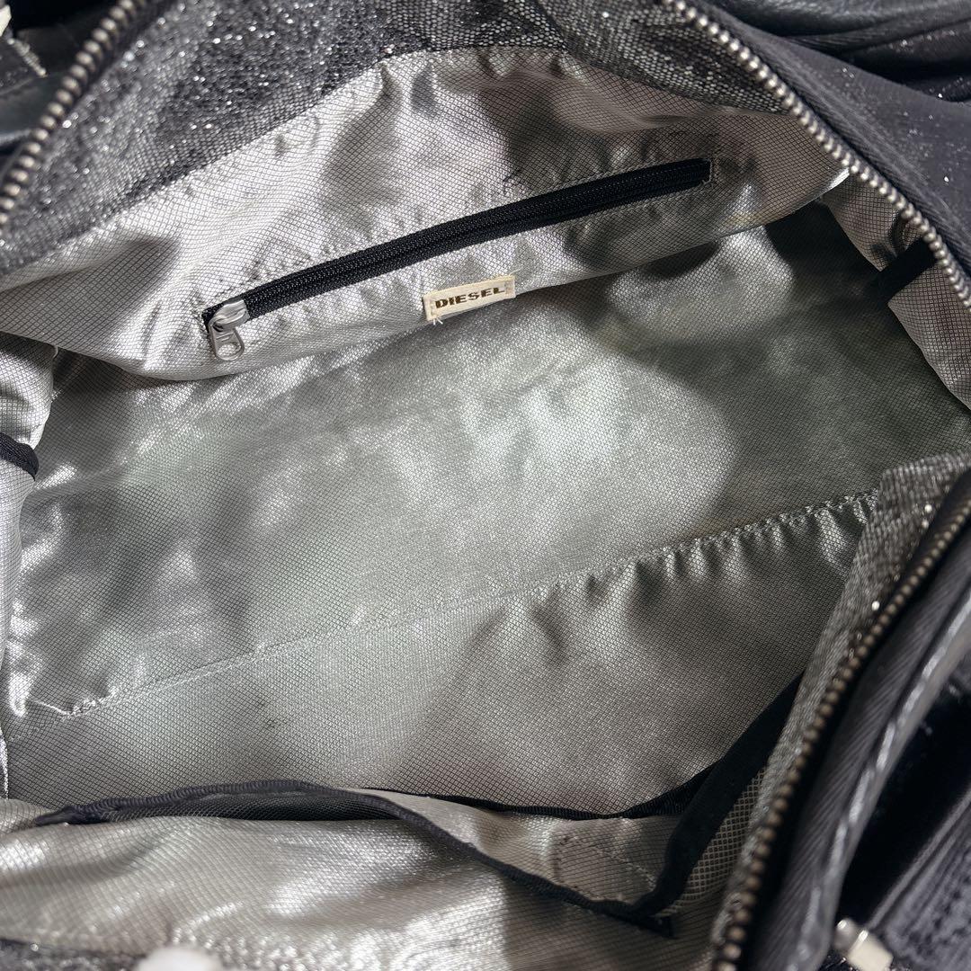 レア✨ DIESEL ボストンバッグ 牛革 ラメ 黒 y2k archive