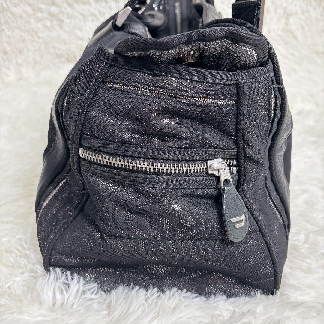レア✨ DIESEL ボストンバッグ 牛革 ラメ 黒 y2k archive