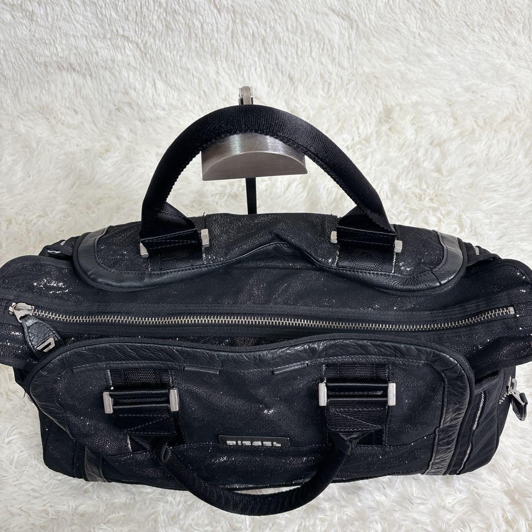 レア✨ DIESEL ボストンバッグ 牛革 ラメ 黒 y2k archive