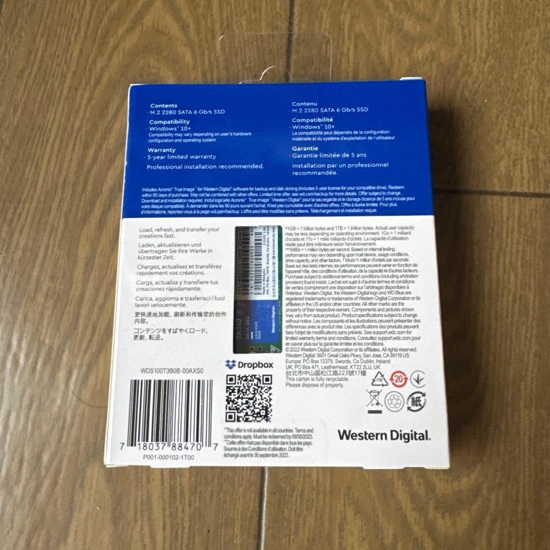 【新品】WD Blue SA510 M.2 2280 SATA SSD 1TB