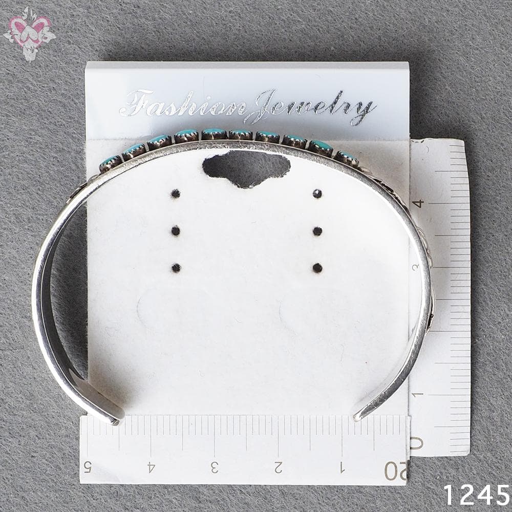 10個 ターコイズ シルバー インディアンジュエリー ズニ 刻印 バングル 純銀