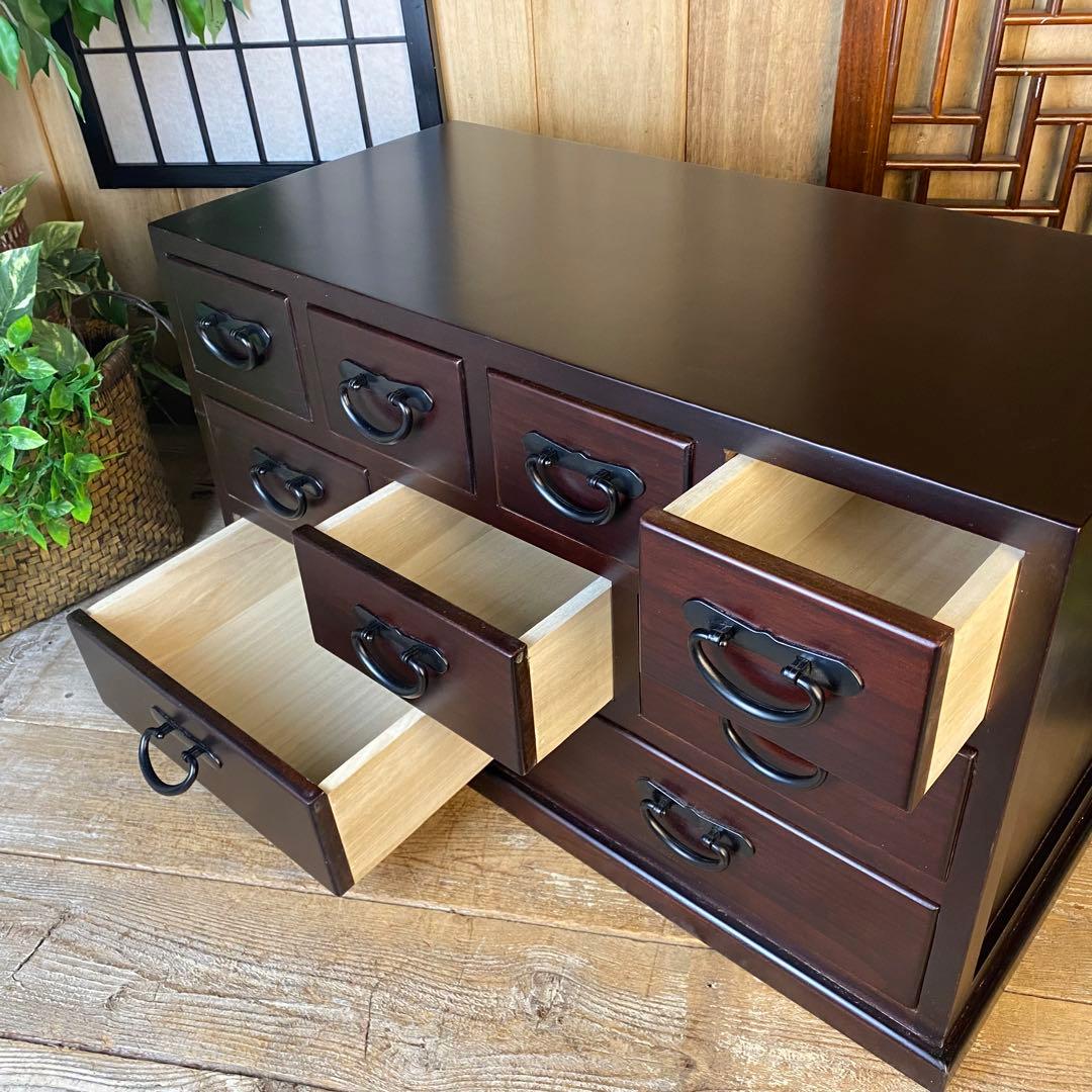 期間限定！セール中！民芸家具桐材多引き出しチェストタンスC70㎝×41㎝木製収納