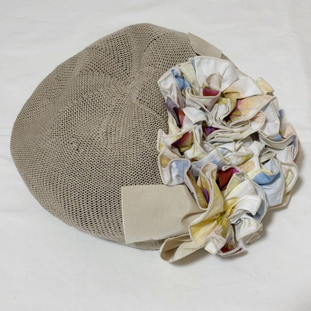 SHINYA 帽子　ベレー帽　コサージュ