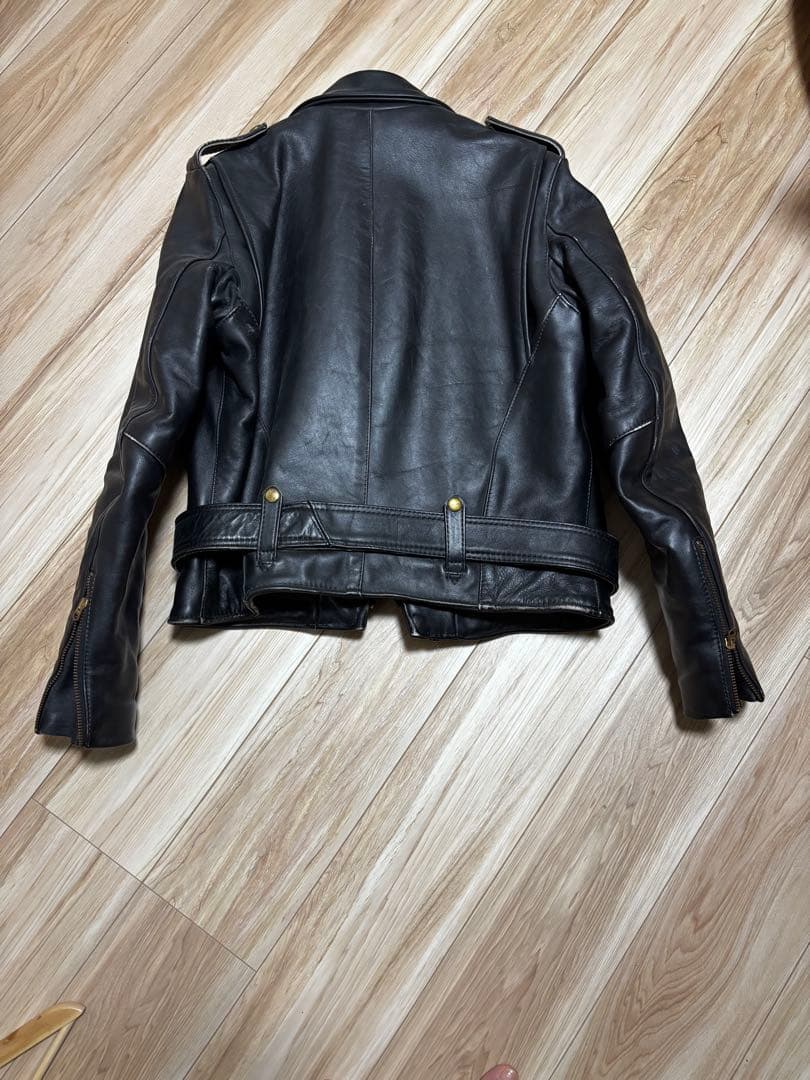 vanson ブラック レザー ライダースジャケット 40 C2