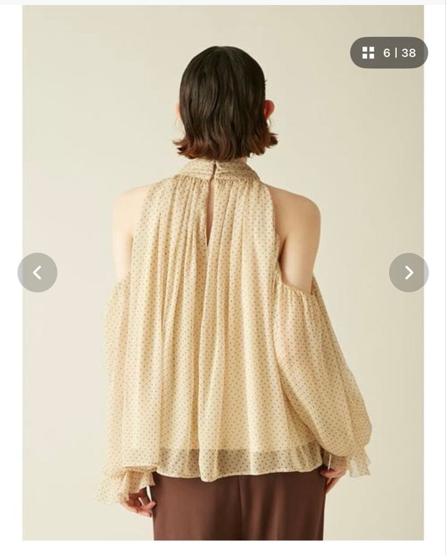 【お値下げ中‼️】 ドレープボウタイシフォンブラウス リリーブラウン