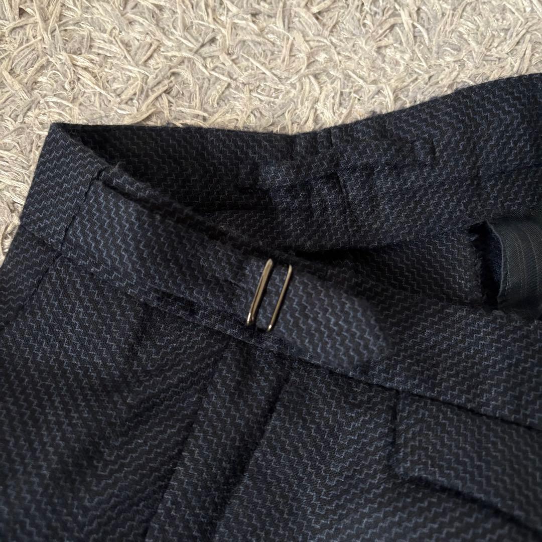 【48サイズ】INCOTEX スラックス カシミヤ混 サイドアジャスター ネイビ