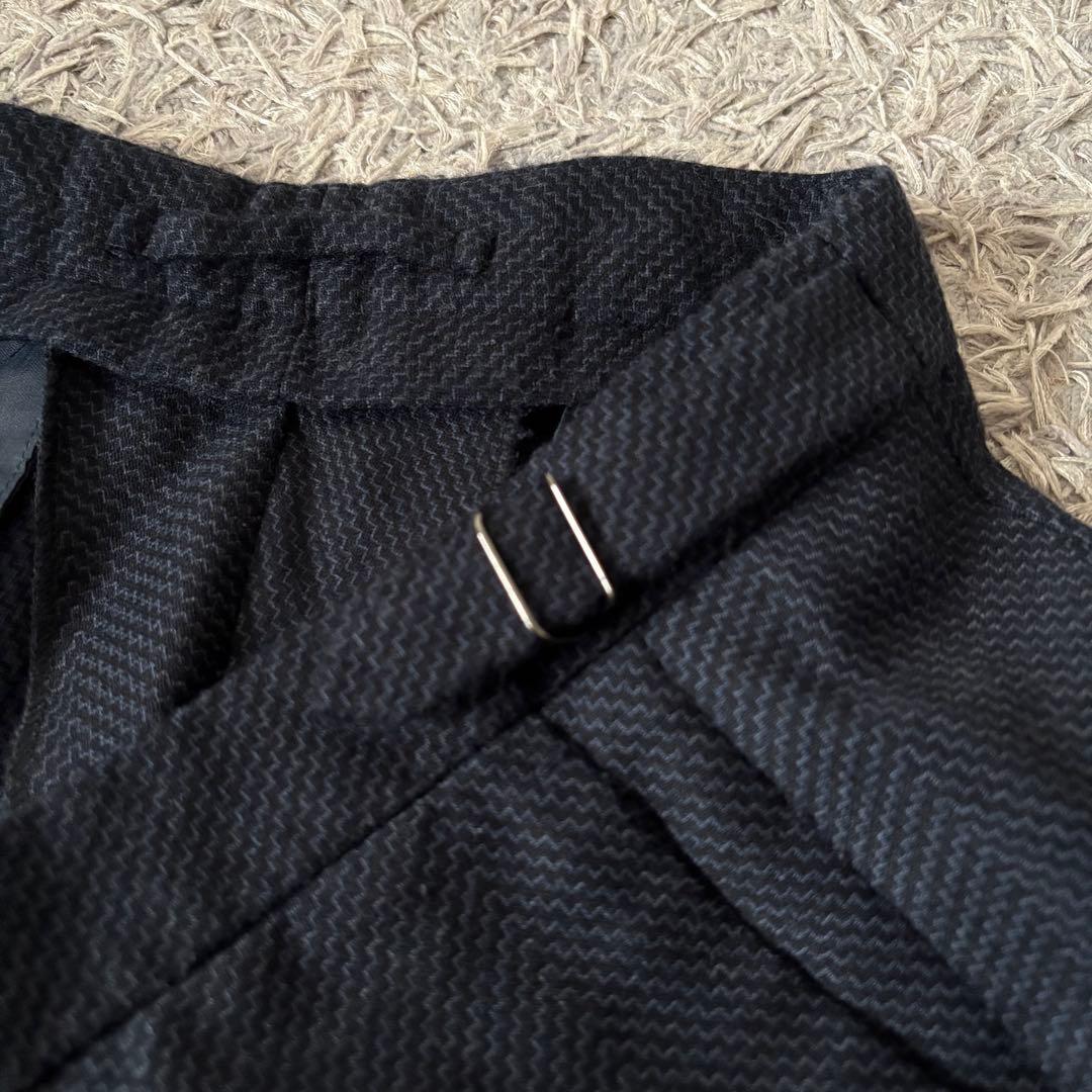 【48サイズ】INCOTEX スラックス カシミヤ混 サイドアジャスター ネイビ