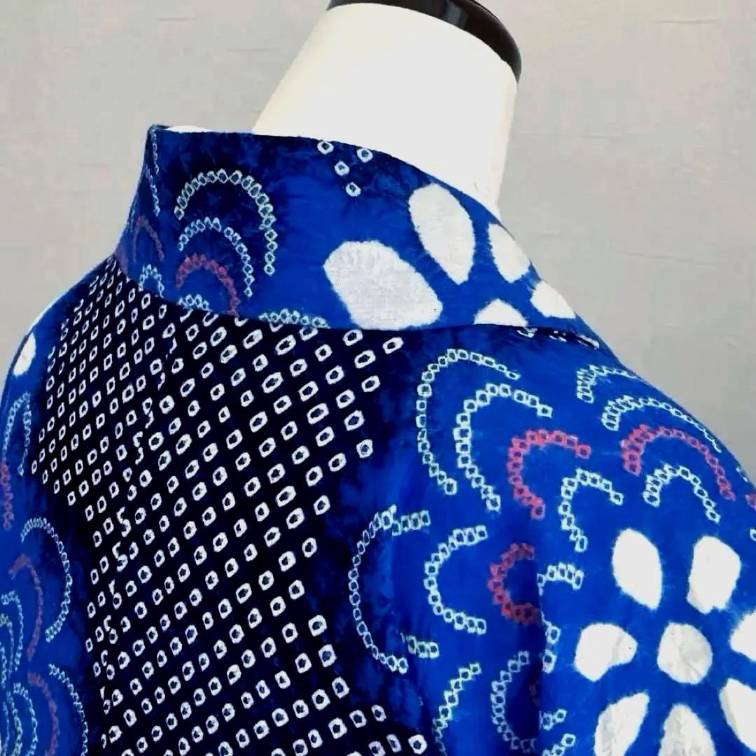 専用chaps❤️様 有松絞り　浴衣　上質　花模様　身丈160cm トーN2-78