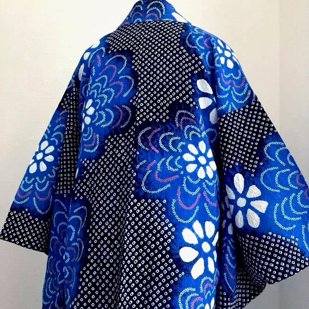 専用chaps❤️様 有松絞り　浴衣　上質　花模様　身丈160cm トーN2-78