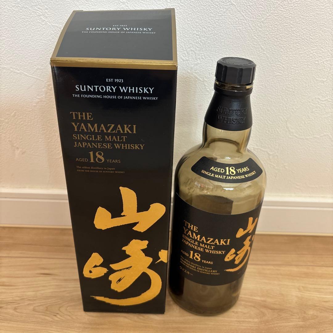 山崎 18年 シングルモルトウイスキー 700ml 空箱 空瓶