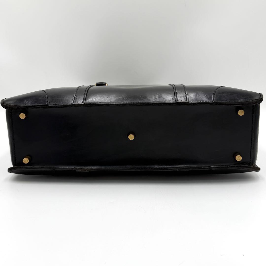 【良品】ガンゾ ブリーフケース ビジネス GUD ブライドルレザー ブラック