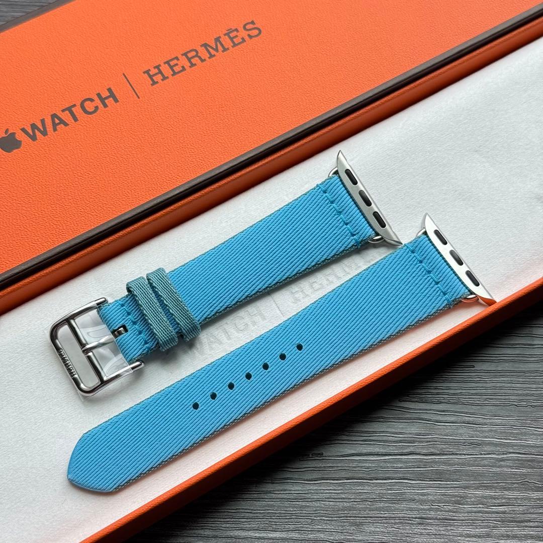 2587 未使用　Apple Watch エルメス　ツイルジャンプ　ブルー