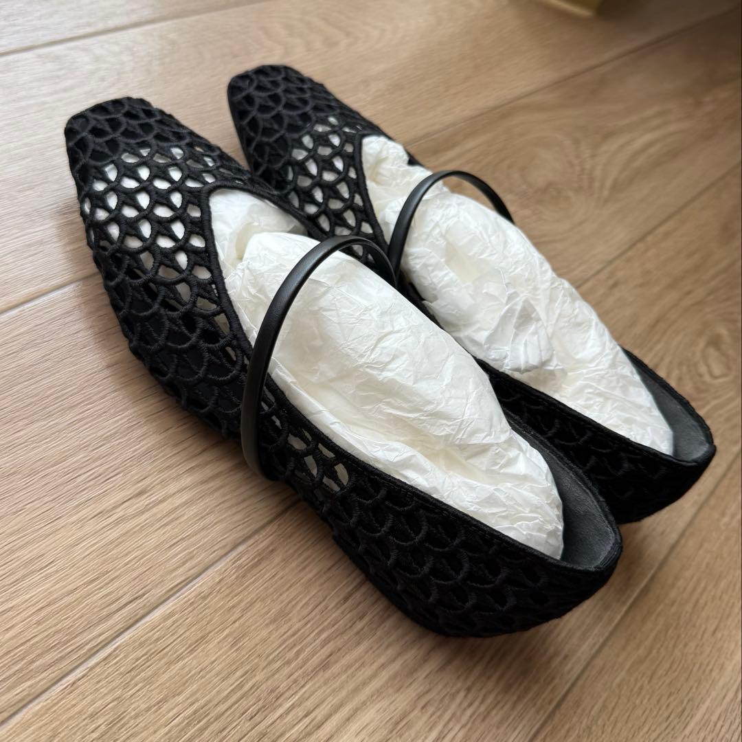 ルタロン　スクエアクロシェ　 ストラップ フラットシューズ　メリージェーン　23